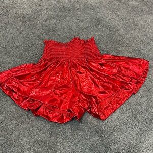 Shiny red shorts size small